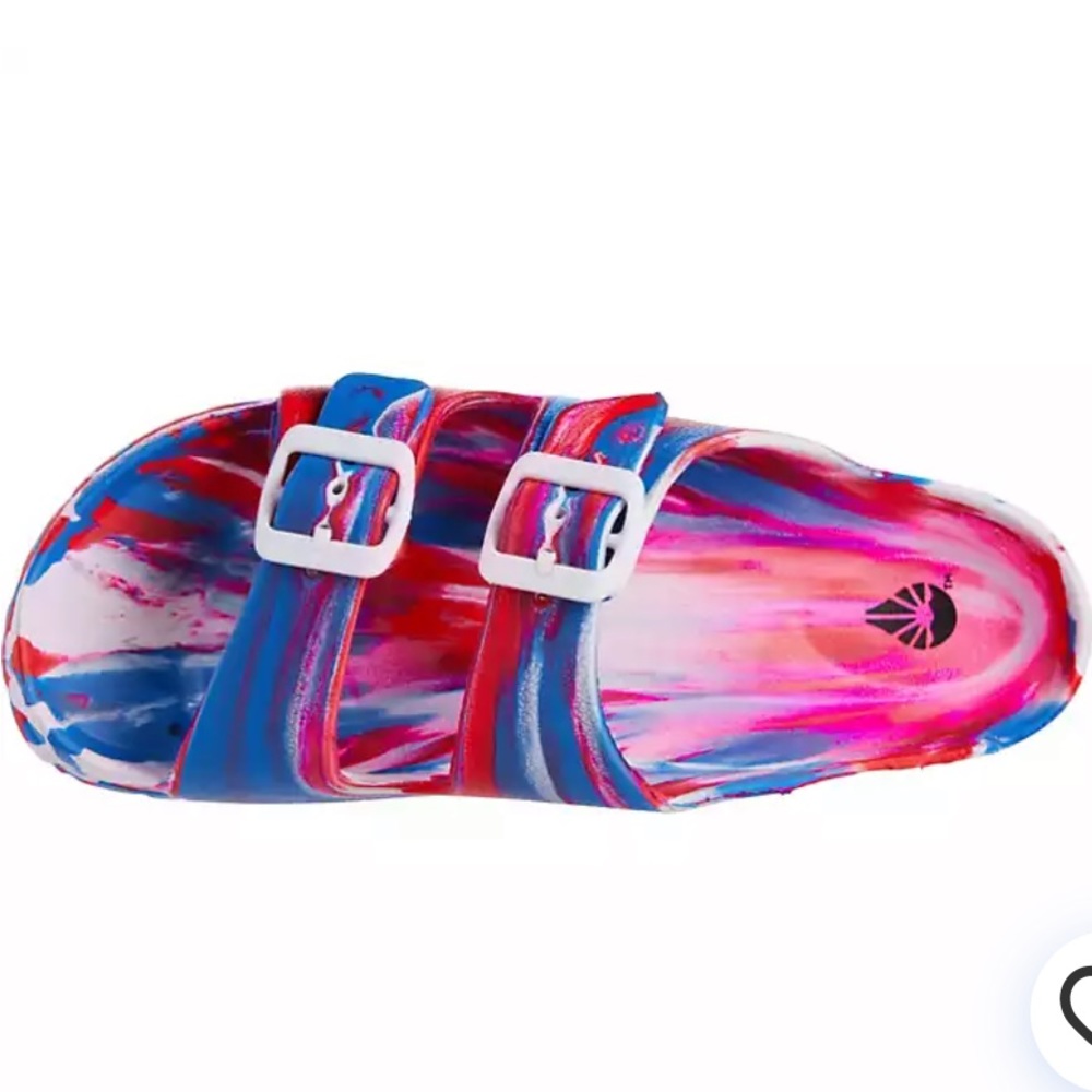 ORageous Two Buckle Women Slides Red, White and Blue NWT - Size 6